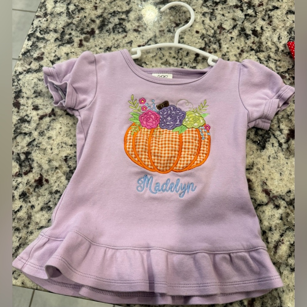 Madelyn pumpkin shirt 2T